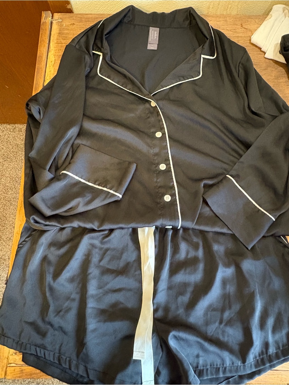 Auden black satin pj set
